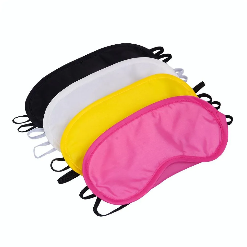 Sleep Masks Black Eye Mask Polyester Sponge Shade Nap Er Blindfold For Slee Travel Soft 4 Layer 5219268 Drop Delivery Health Beauty Otqps