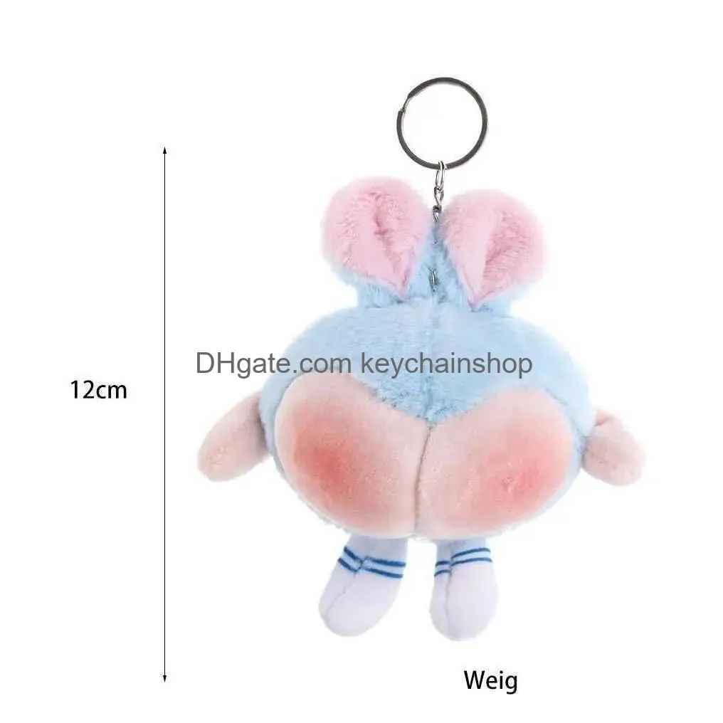 Keychains & Lanyards Ring Key Chain Personalized Honey Peach Butt Keychain P Buttocks Keyring Donkey Pendant Rabbit Ears Ass Drop Del Dhdy9