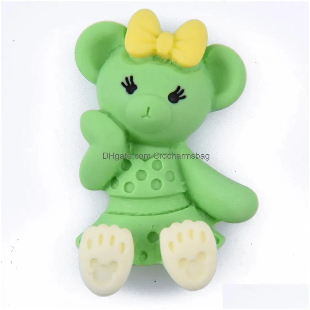 Shoe Parts & Accessories 1 Pcs Clog Charms Wholesales Cartoon Resin Lovely Bear Bracelet Drop Delivery Shoes Dhu2J