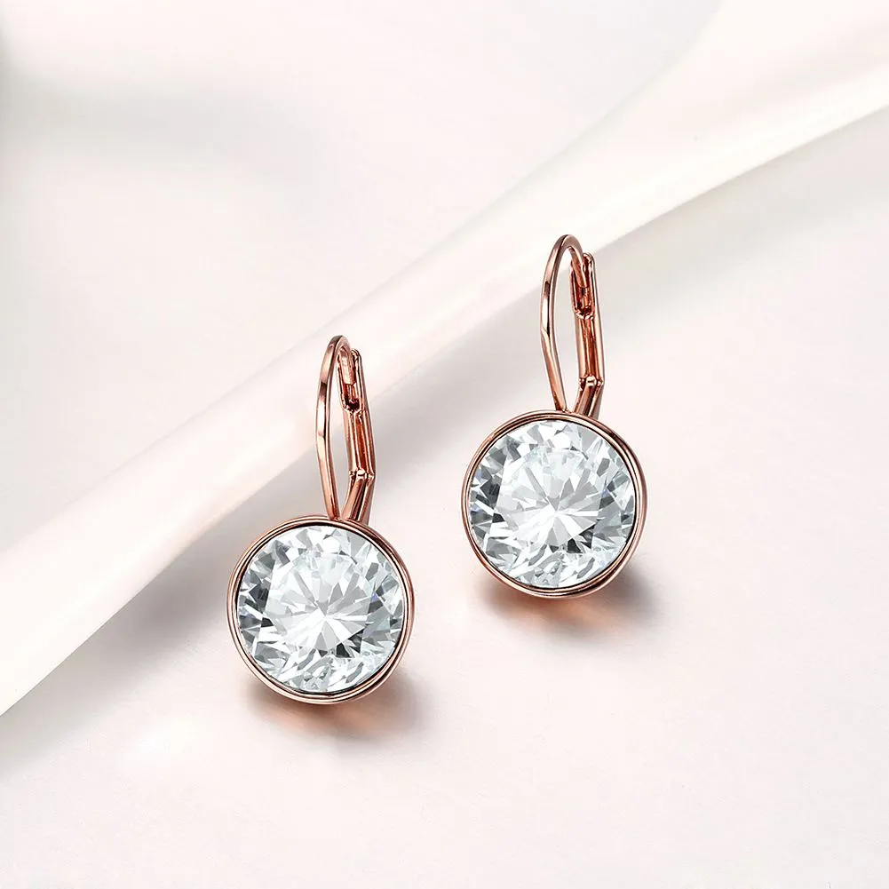 Gold Color Bella Earrings For Women White Crystal From Austria Fashion Stud Earrings Wedding Party Jewelry Gift3079053