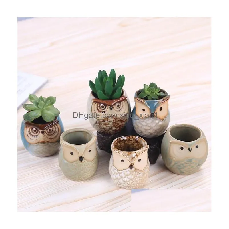 creative succulents ceramics flower pot owl thumb small flower pots breathable ceramic handicraft decoration