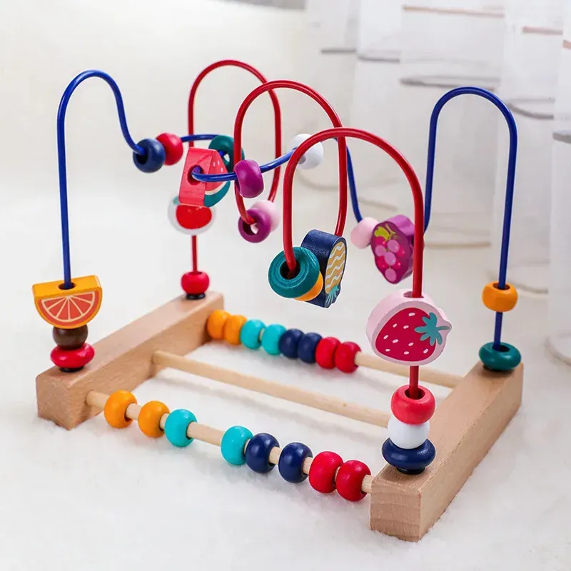 Montessori Baby Toys Wooden Roller er Bead Maze Toddler Early Learning Educational Puzzle Math Toy for Children 1 2 3 Years y240226