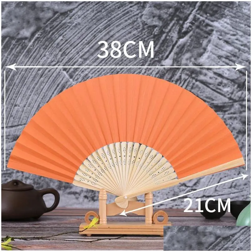 Decorative Objects & Figurines Paper Bamboo Folding Hand Fan Wedding Personalized Fsahion Fans Party Decor Art Craft Chinese Dance Hom Dhzql