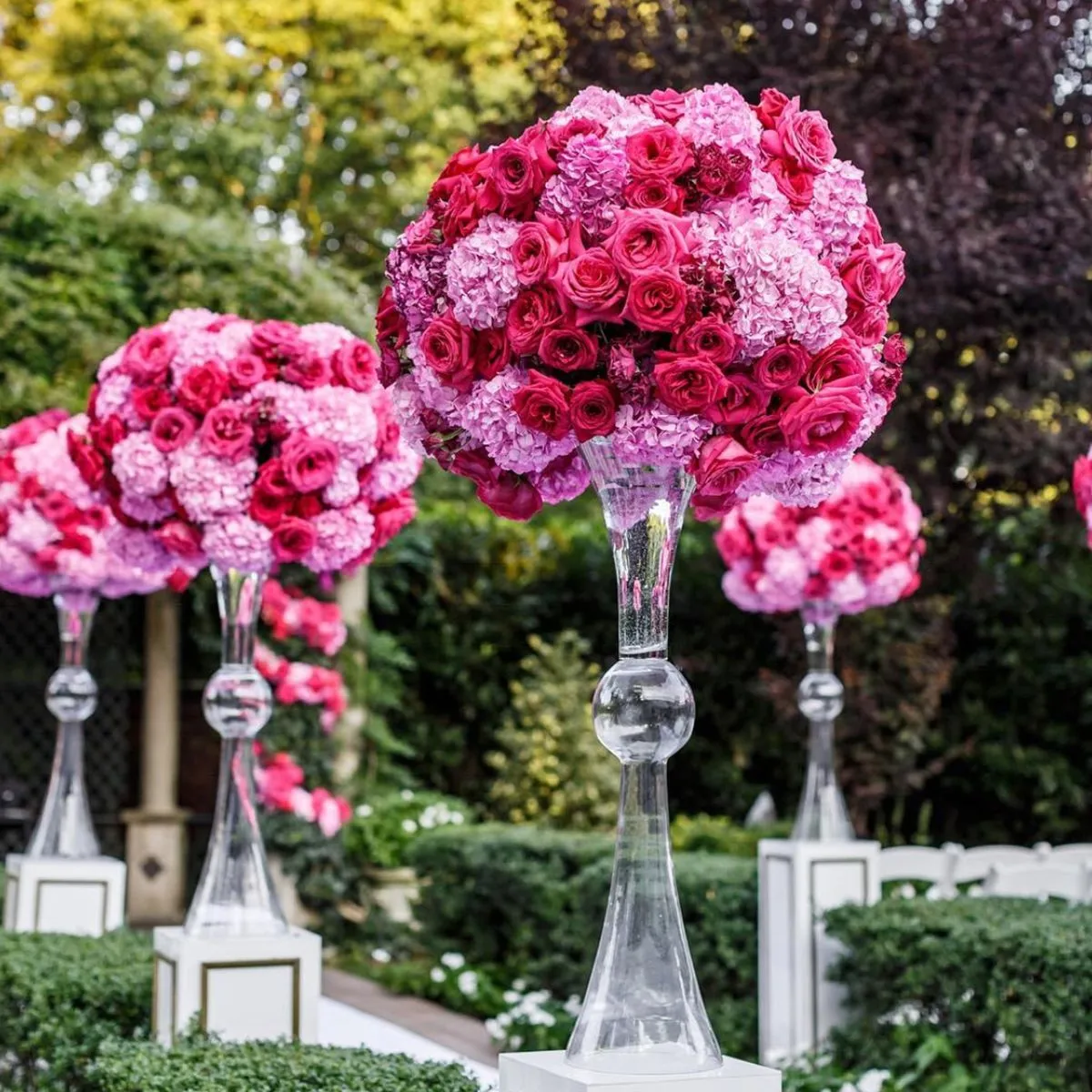 can sell flower ball)Oversized goblet acrylic vase wedding bouquet Road lead hotel table flower stand decoration Reversible Trumpet Flower vases