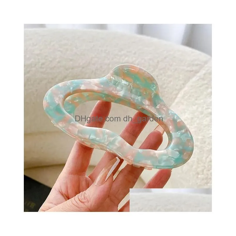 Clamps New Creative Design 4Mm Thickened Acetic Acid Plate Gras Clip Fashion Large 11Cm Clouds Shark Hair Accessories Drop Dhgarden Dhp49