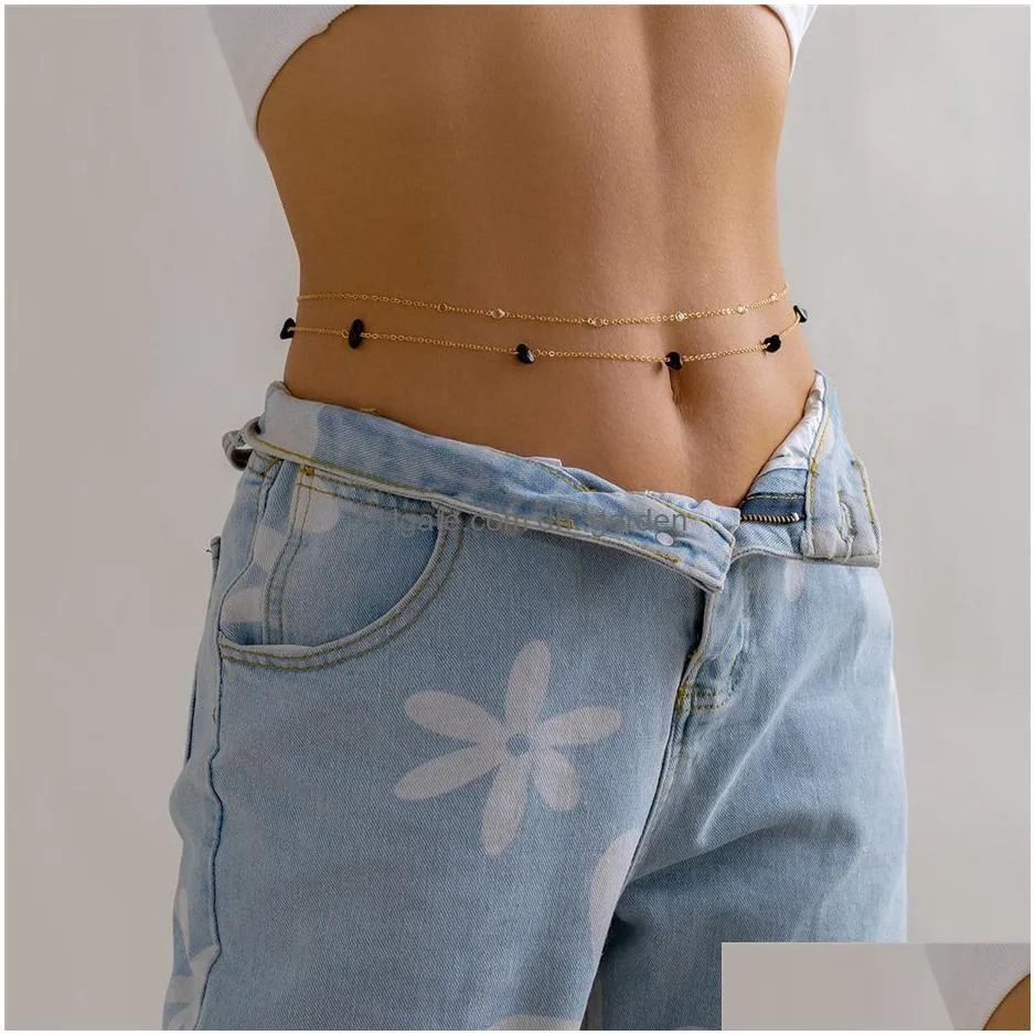 Belly Chains Minimalist Boho Natural Stone Waist Belt Chain For Women Summer Beach Bikini Rave Body Jewelry Y2K Accessories Dhgarden Dhyvm