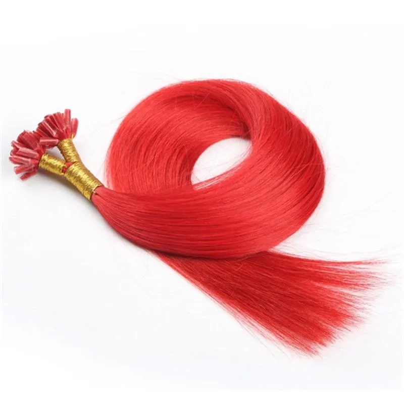 1gr st 200g lot remy hair brazilian human hairs itip full set prebonded hair extensions pure color 1 99j red 613 natural for option