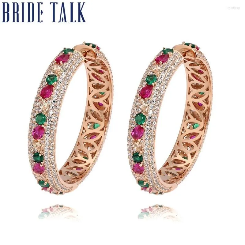 Hoop Earrings Bride Talk Luxury Fashion Women Cubic Zirconia Romantic Wedding Engagement Jewelry Gifts High Quality Lady