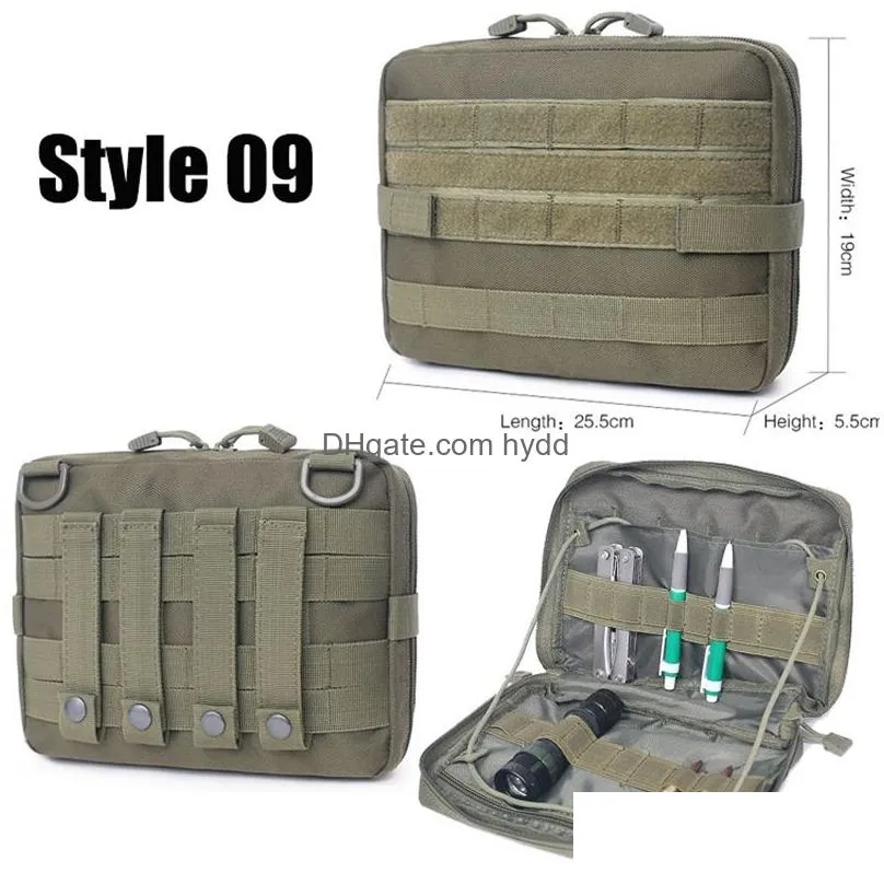 military edc tactical bag waist belt pack hunting vest emergency tools outdoor first aid kit camping survival pouch w2203117734853