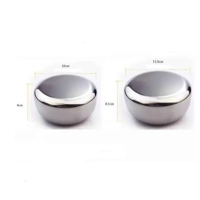 Bowls Stainless Steel Bowl Korean Big Cooked Rice With Er 10Cm 12Cm Kimchee Thickening Baby Children Tableware Sxa5 Drop Delivery Home Dhbnh
