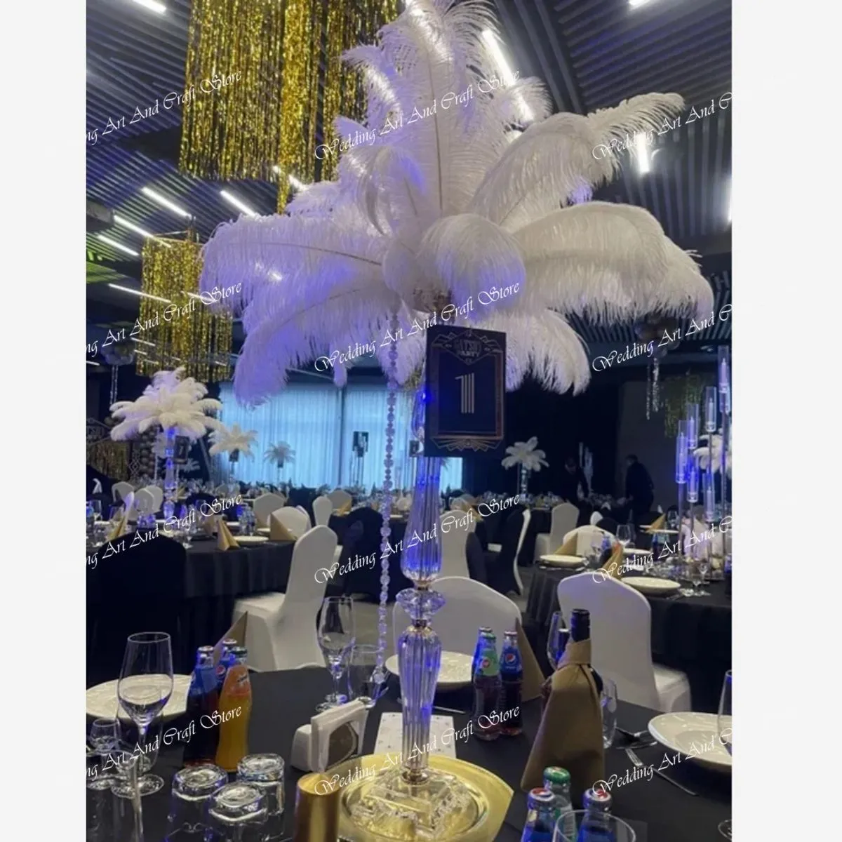 (40cm to 100cm tall)Acrylic Vase Stand ostrich feather Wedding Centerpieces, Tall Wedding Centerpieces Clear Column Flower Stand 621