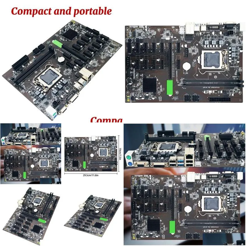 Motherboards 2021 B250 BTC Mining Motherboard 12 PCIE Support Video Card LGA 1151 DDR4 Memory USB30 For Machine9047277