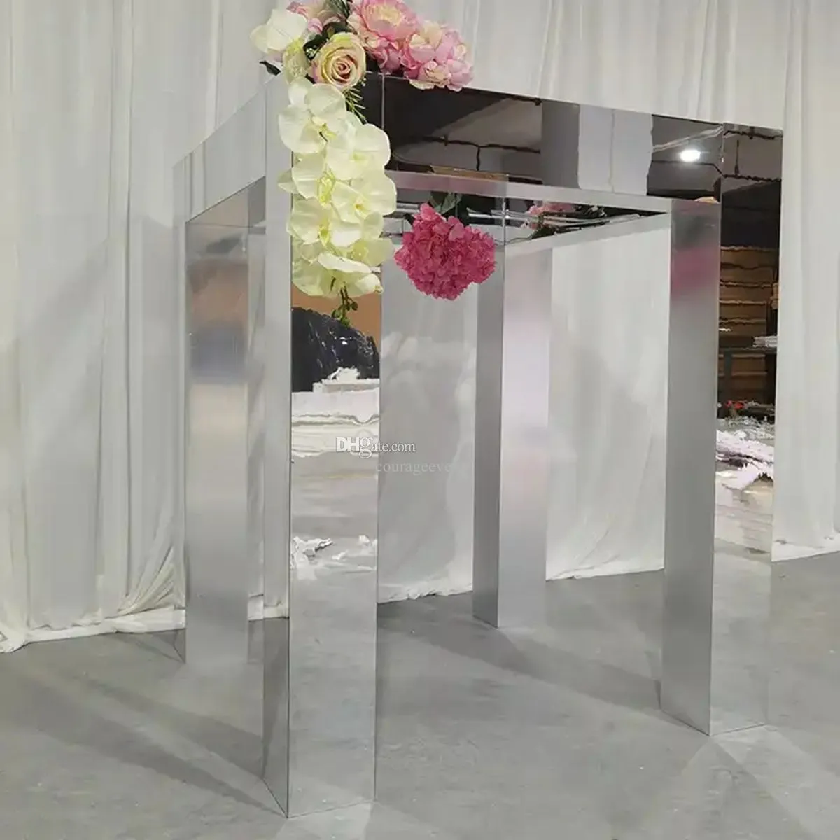 3 feet x 3 feet tall)one set like picture) Crystal Candelabra Wedding Table Center For Centerpieces Flower stand Wedding table Decoration Mirror Pillars