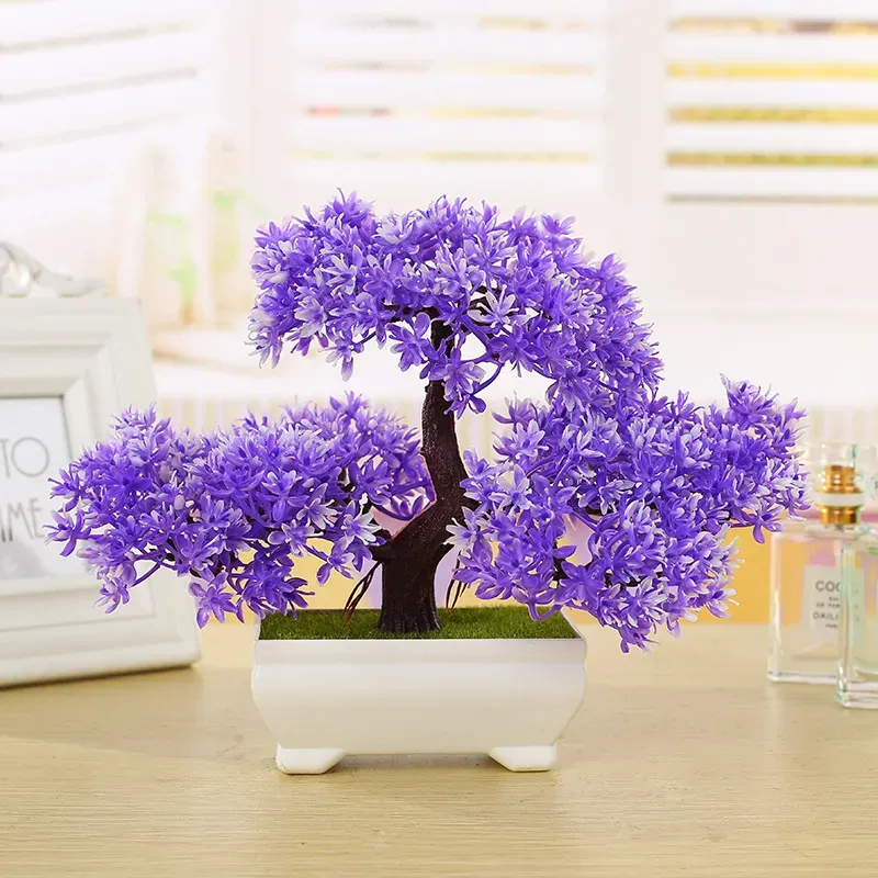 Decorative Flowers Artificial Plants Bonsai Small Tree Pot Fake Plant Potted Ornaments For Home Room Table Decoration El Garden Decor