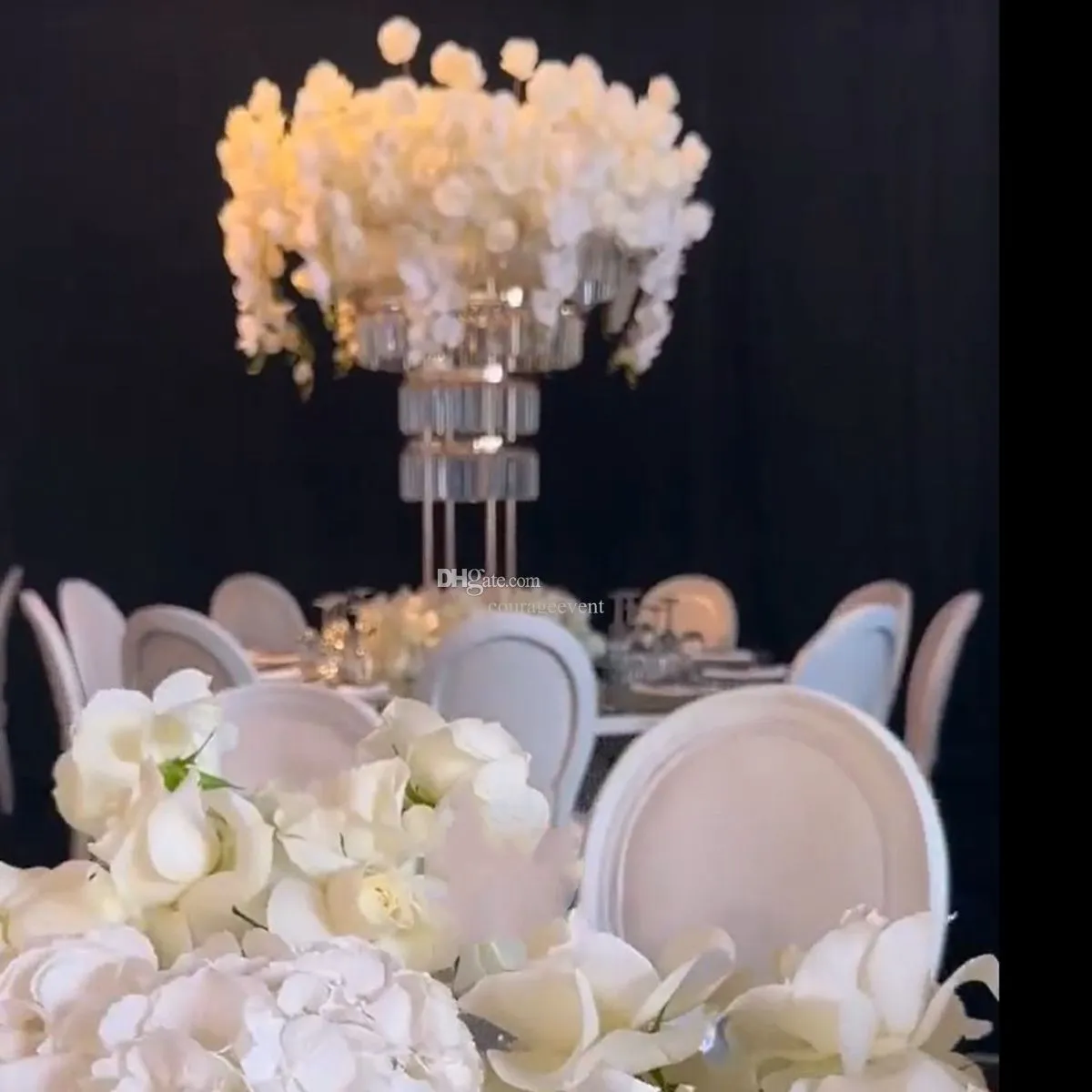 100cm to 150cm)4 layer Luxury wedding props flower arrangement crystal pendant flower runway road lead stage wedding center flower stand