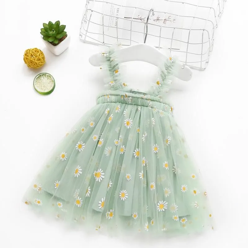 Girl`s Dresses Daisy Floral Girls Dress Summer For Toddler Baby Kids Girl Suspenders Lace Bohemia Beach Casual Clothes Vetement Fille