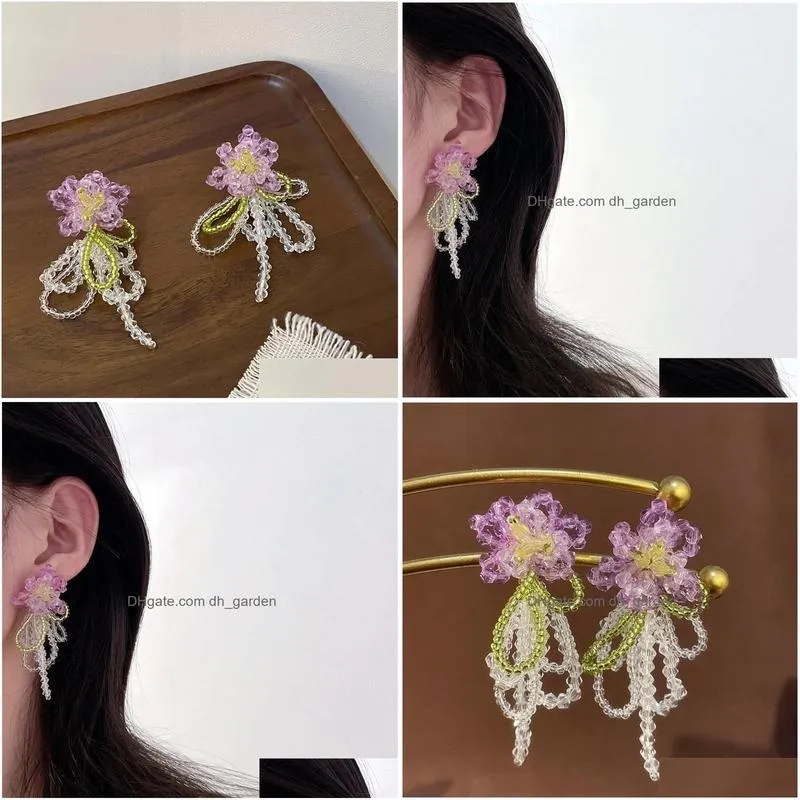 Dangle & Chandelier Handmade Sweet Flower Beads Tassel Drop Earrings For Women Personality New Beautif Pendientes Delivery J Dhgarden Dhcfj