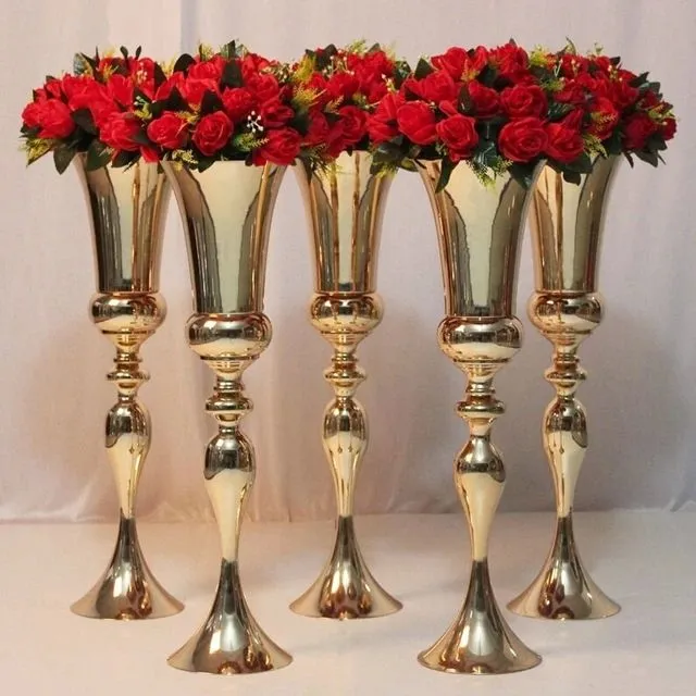 Elegant Black Metal Tall Flower Stand Chandelier Table Centerpiece Flower Holder Centerpiece Metal Versatile Wedding Flower Vase