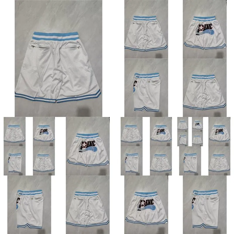 Basketball Shorts White #30 Running Sports Clothes With Zipper Pockets Size S-XXXL Mix Match Order