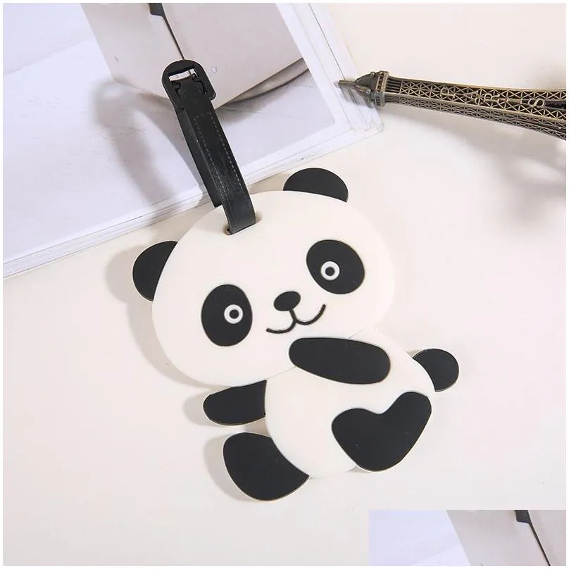 Party Favor Panda Lage Tag Cartoon Travel Label Boarding Pass Pvc 4 Styles Drop Delivery Home Garden Festive Supplies Event Dhemh