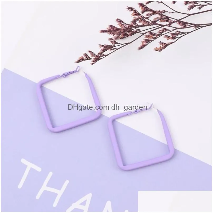 Hoop & Huggie Earrings Fashion Women Geometric Gifts Simple Square Round Female Jewelry Accessories Wholesale Trendy Earring Dhgarden Dhljw