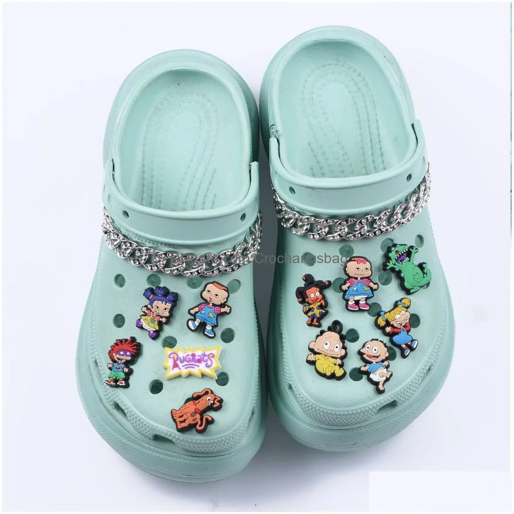 Shoe Parts & Accessories 2022 New Cartoon Pvc Cute Style Charms Clog Shoes Decorations Wristband Birthday Party Gifts For Kids And Bab Dhg6O