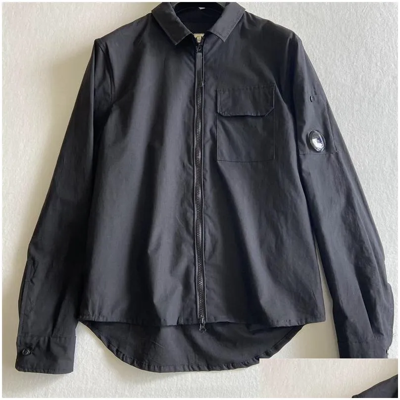 Men`S Plus Size Outerwear & Coats Mens Jacket Coat One Lens Lapel Shirt Jackets Garment Dyed Utility Overshirt Outdoor Men Cardigan C Othx5