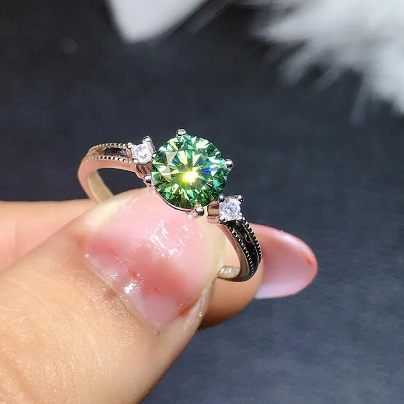 Wedding Rings Green Sapphire Dainty Ring For Women Single Crystal Gemstone Anniversary Proposal Gift Mother039s Day Her7868627