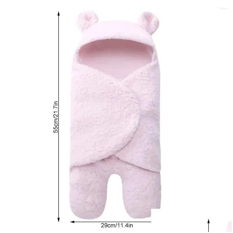 Blankets Baby Plush Sleeping Bag Wrap Cartoon Warm Soft Blanket Born Infant Swaddle Pography Prop