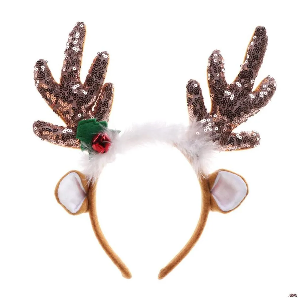 Christmas Decorations Reindeer Headbands Deer Horns Head Adornment On The Hair Accessories New Year Drop Delivery Home Garden Festive Dhn8T