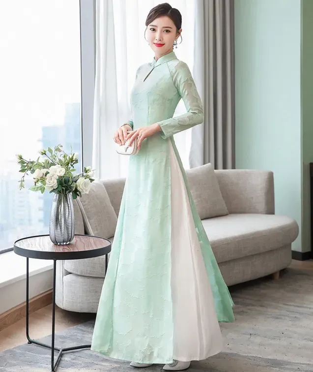 Chinese style Vietnam dress Cheongsam Tradition Chinese dress Spring Ao dai