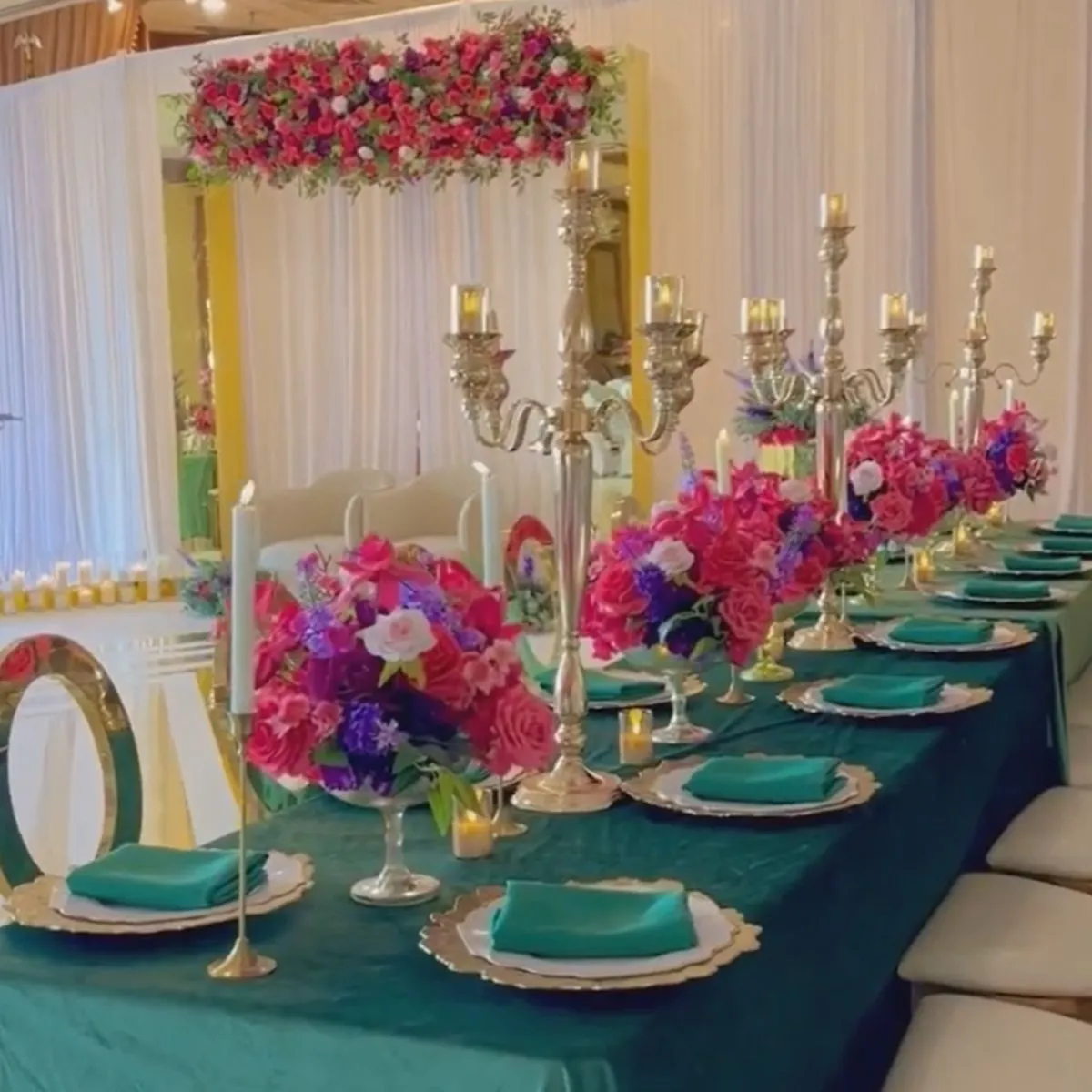 No candle no cup including)Decoration Gold cylinder flower stand Center Pieces Table Wedding 5 arms candelabra Centrepiece gold candle holder