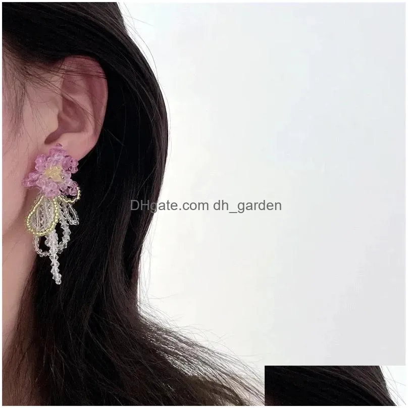 Dangle & Chandelier Handmade Sweet Flower Beads Tassel Drop Earrings For Women Personality New Beautif Pendientes Delivery J Dhgarden Dhcfj