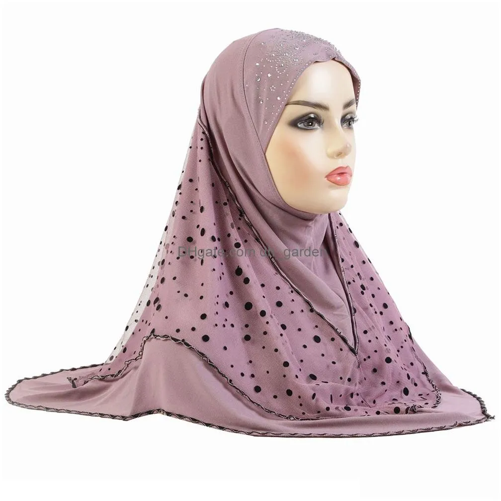 Beanie/Skull Caps Muslim Women Mesh Hijab Instant Scarf One Piece Amira Islamic Headscarf Shawl Wrap Turban Prayer Hijabs Ni Dhgarden Dhaqg