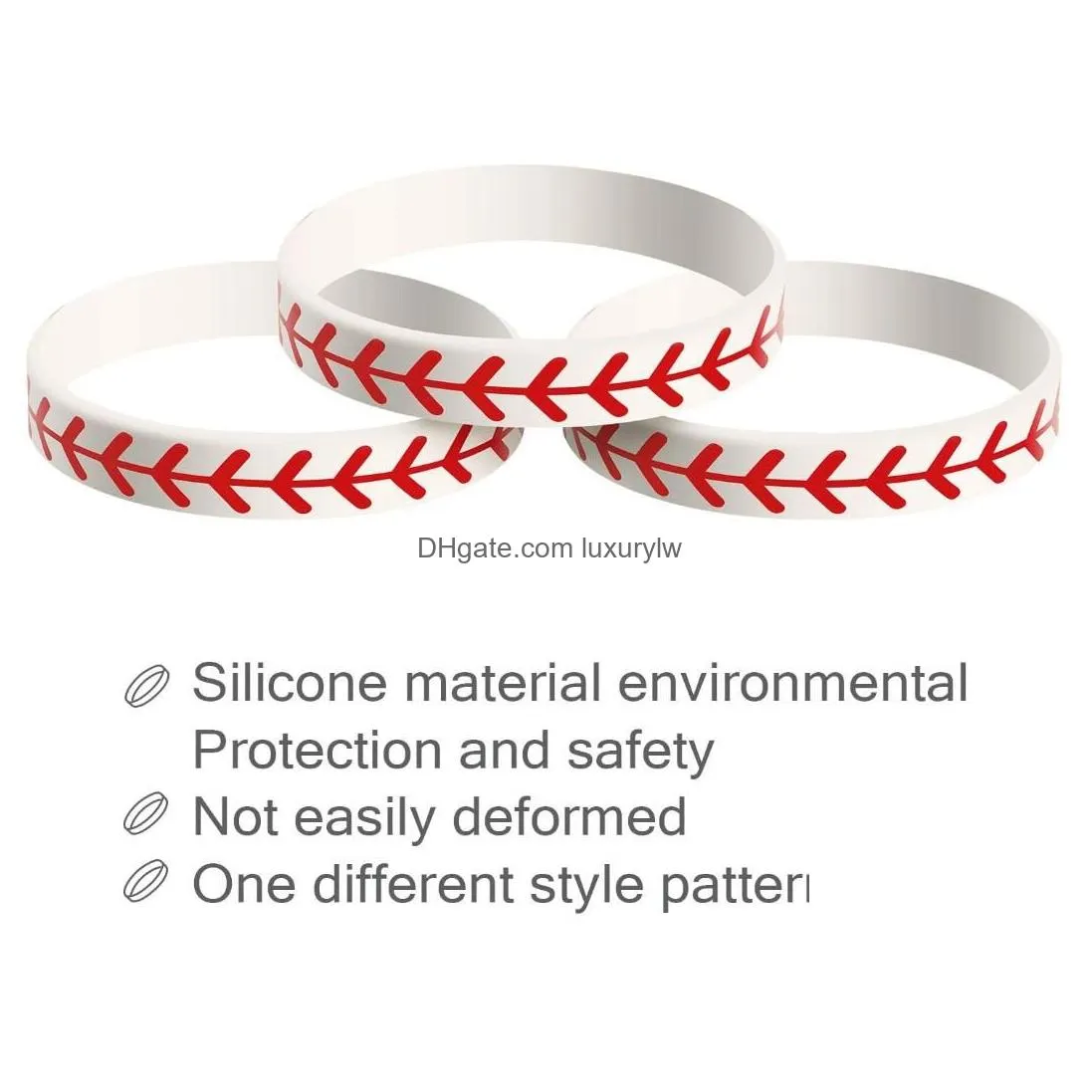 Titanium Sport Accessories Softball Bracelet Wristband Sile Gift For Player And Teams 24 Pieces Drop Delivery Dhhw0