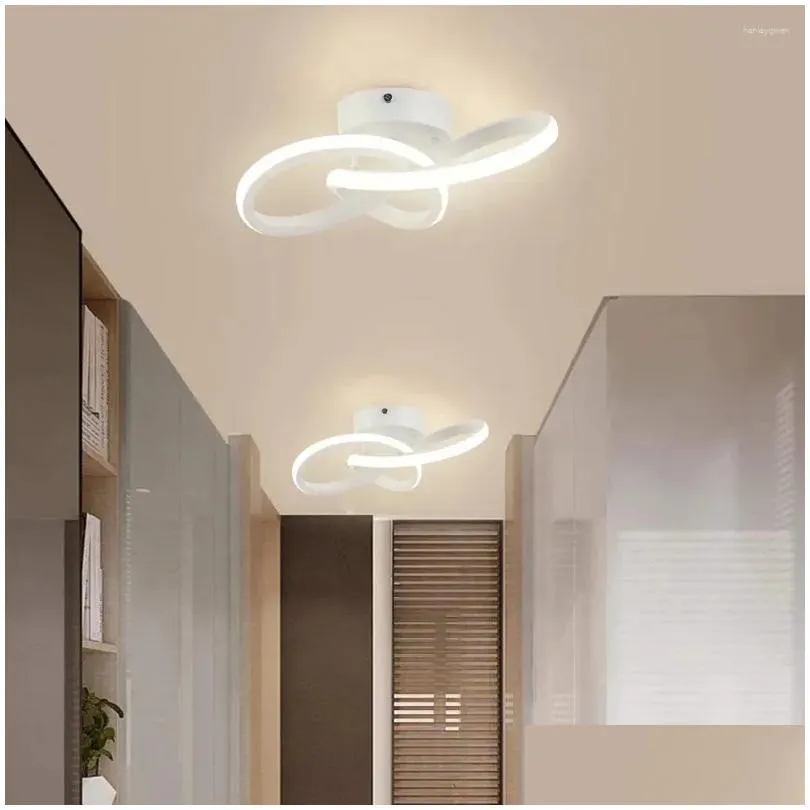 Ceiling Lights Spiral Design Modern Led Light 3000K-6000K Lighting Fixtures Hallway For Bedroom Living Room Drop Delivery Dhcuh