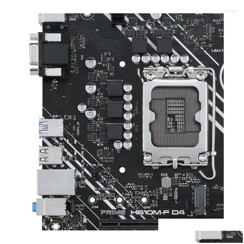 Motherboards Intel H610 PRIME H610M-F D4 Motherboard Used Original LGA1700 LGA 1700 DDR4 64GB USB2.0 USB3.0 SATA3 Desktop Mainboard