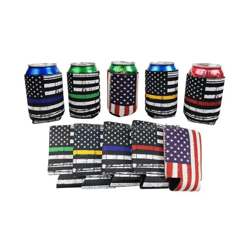 Keychains & Lanyards 44 Colors Two Size Slim Can Beer Insators Premium Neoprene Beverage Cooler Collapsible Cola Soda Bottle Koozies Dhngm