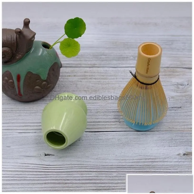 Tea Brushes Whisk Holder Ceramic Matcha Stand Chasen Japanese Green Drop Delivery Home Garden Kitchen Dining Bar Teaware Dhugd