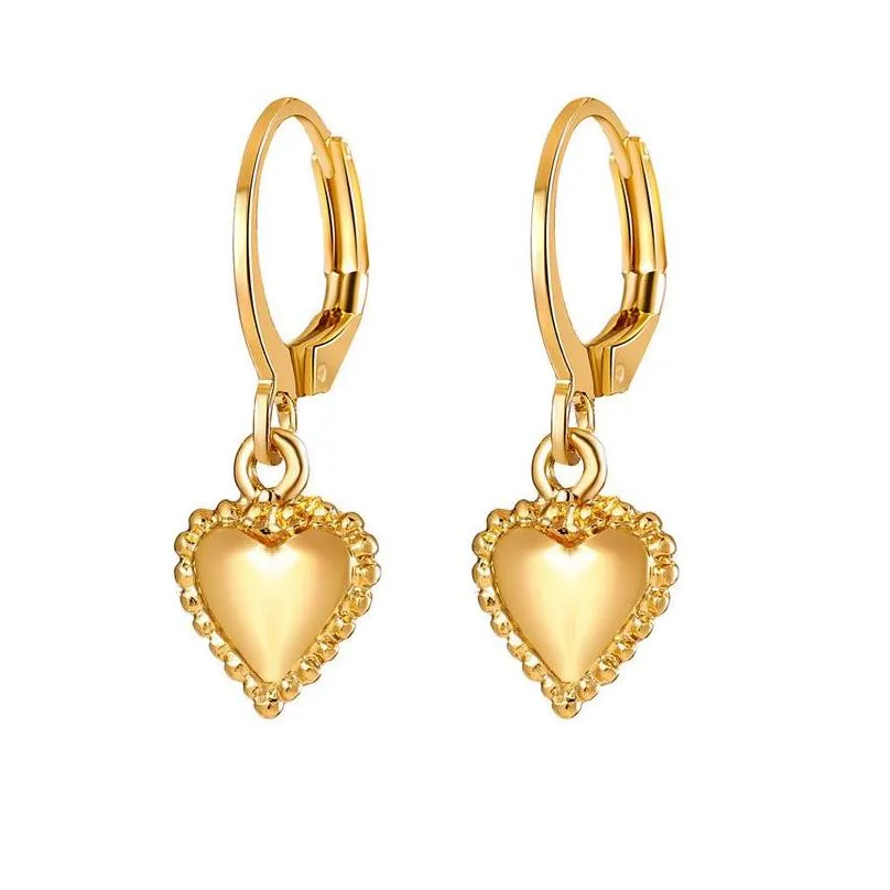 Dangle & Chandelier 18K Gold Drop Earrings For Women Ethnic Cross Heart Flower Eye Star Charms Hoop Earring 2021 Fashion Jewelry Set Dh9Uh