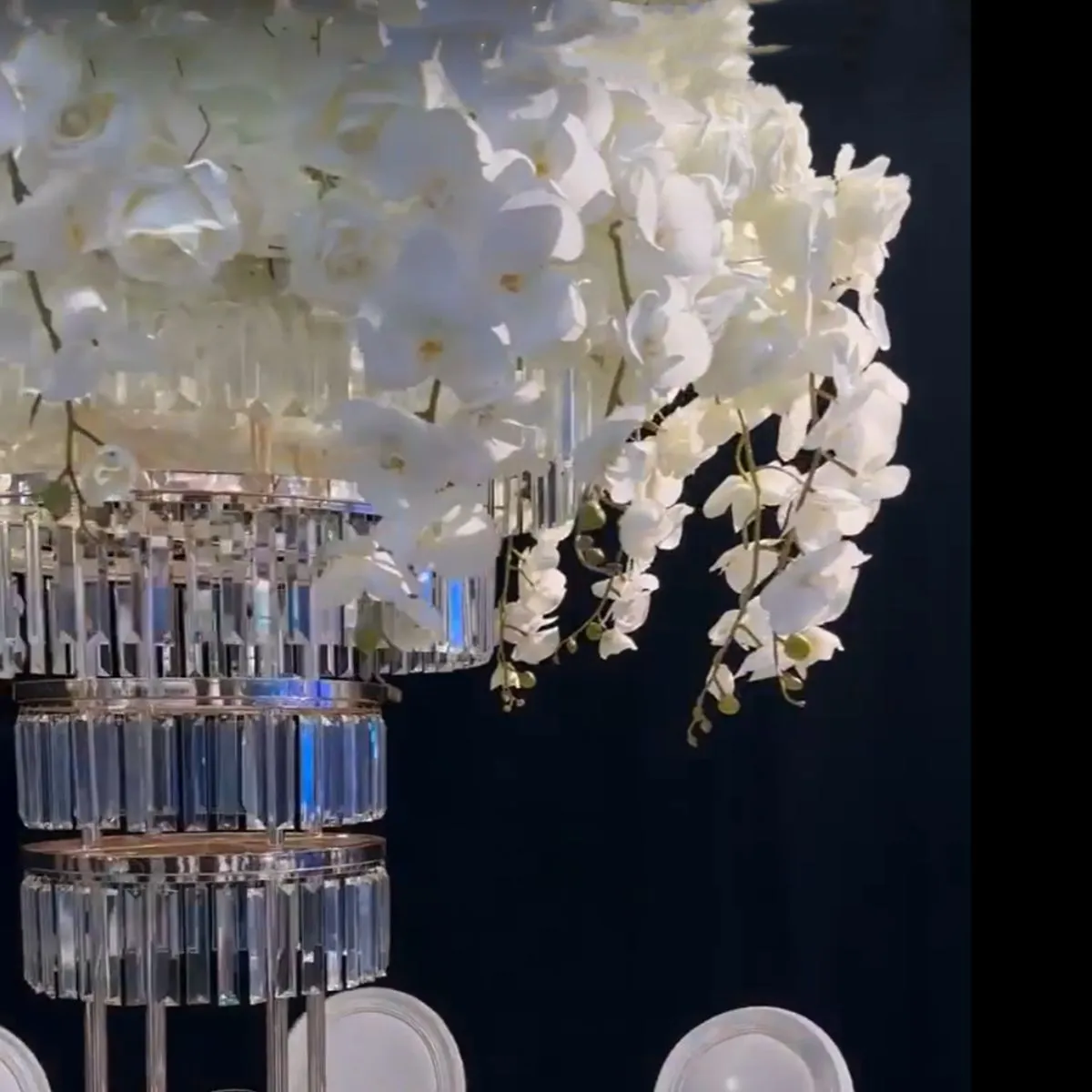 100cm to 150cm)4 layer Luxury wedding props flower arrangement crystal pendant flower runway road lead stage wedding center flower stand