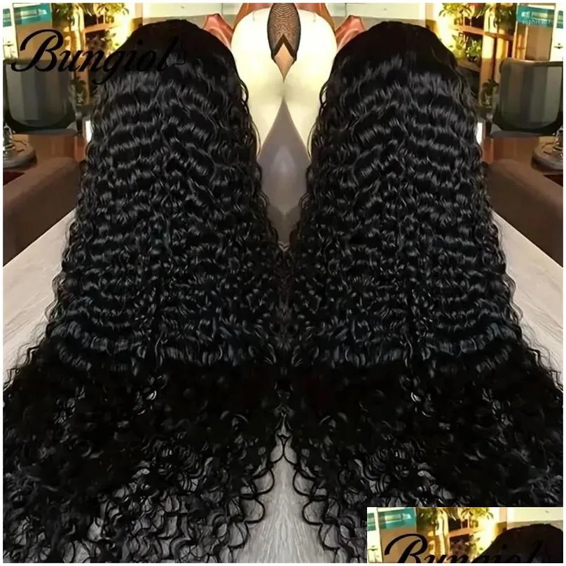 13x4 Water Wave Lace Frontal Human Hair Wigs For Women Brazilian Curly Front On Sales Clerance 180% Denstiy