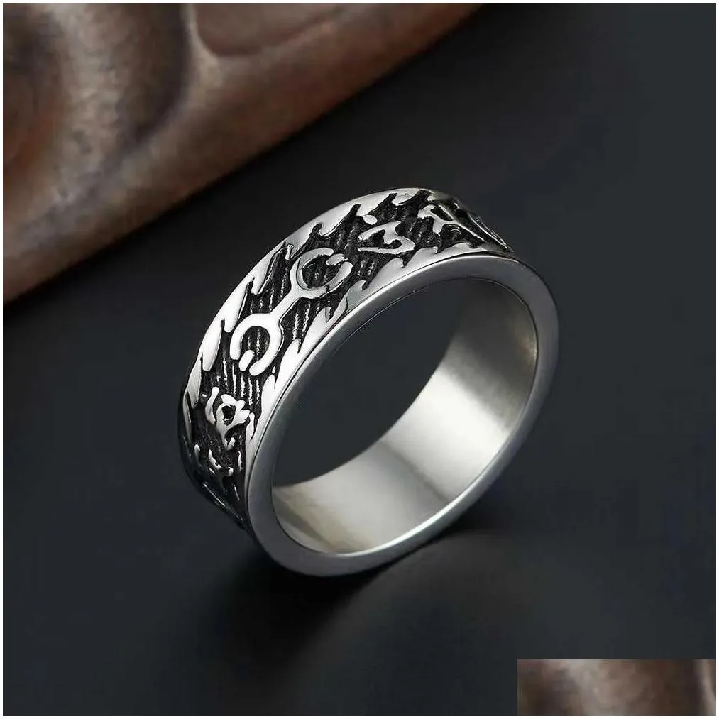 Band Rings Designer Ch Cross Chromes Brand Ring For Men Women Uni Pattern Titanium Steel Mens Fashion Jewelry Hollow Heart Classic Lo Ot7Cg