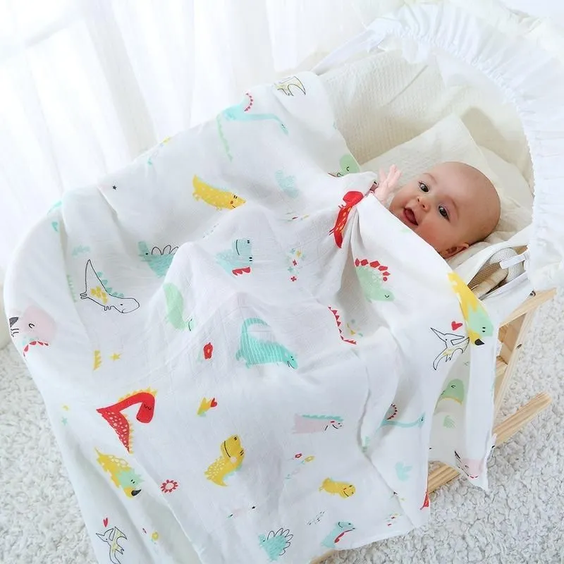 Blankets & Swaddling Double-layer Bamboo Cotton Soft Baby Born Muslin Swaddle Blanket For Girl And Boy Bath TowelBlankets