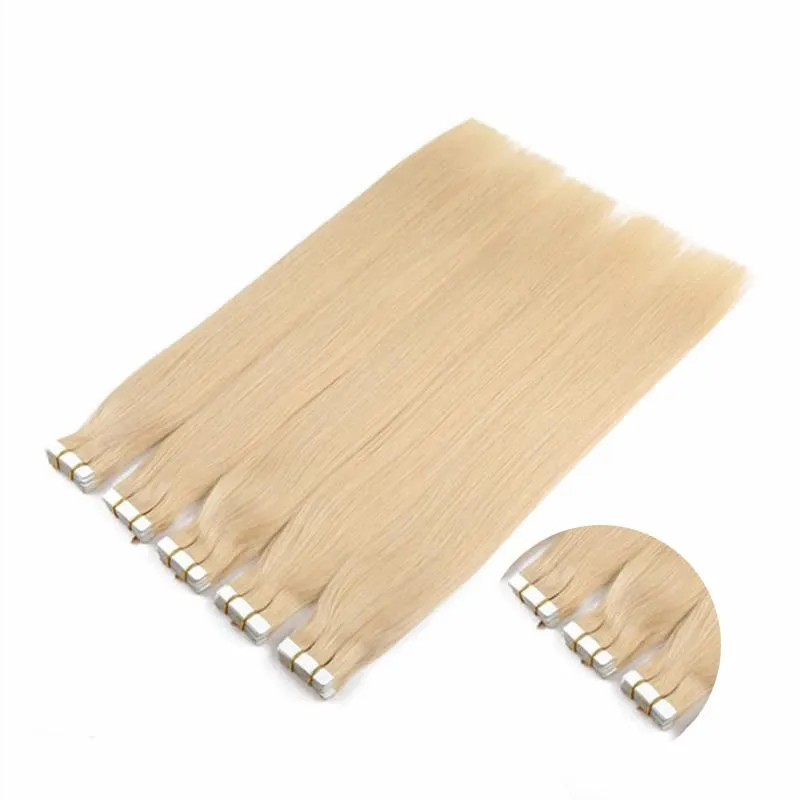 Color 1 60 Human Hair Extensions invisible tape remy hair 100g/40pieces Double Sides Adhesive