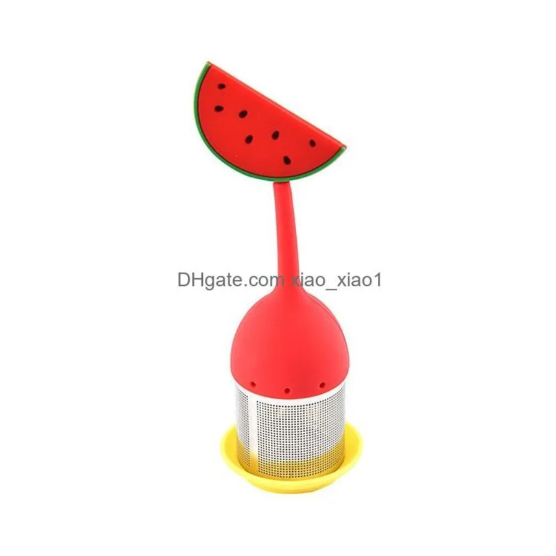 tea filter tools fruit shape novelty spice coffee tea bags silicone stainless steel kitchen accessories