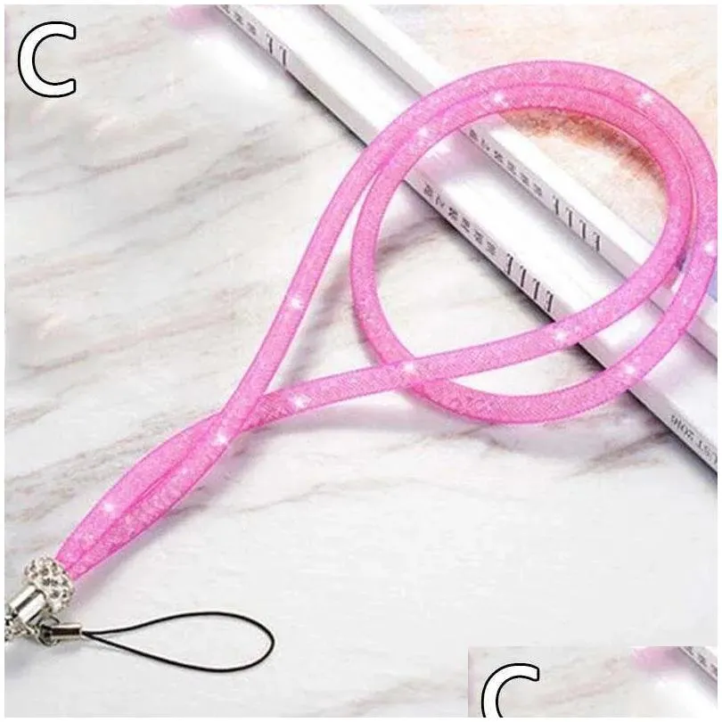 Keychains & Lanyards Long Rhinone Fishing Net Lanyard Mobile Keychain Rope Shoder Str Cord For Cell Phone Case Hanging L230314 Drop D Dhylt