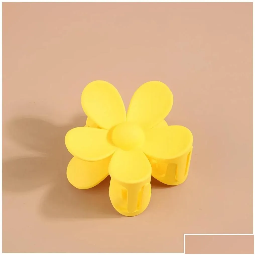 Hair Accessories Fashion Women Girl Plastic Claws Ribbon Crab Clamps Charm Solid Color Flower Shape Lady Small Hairs Clips Headdress