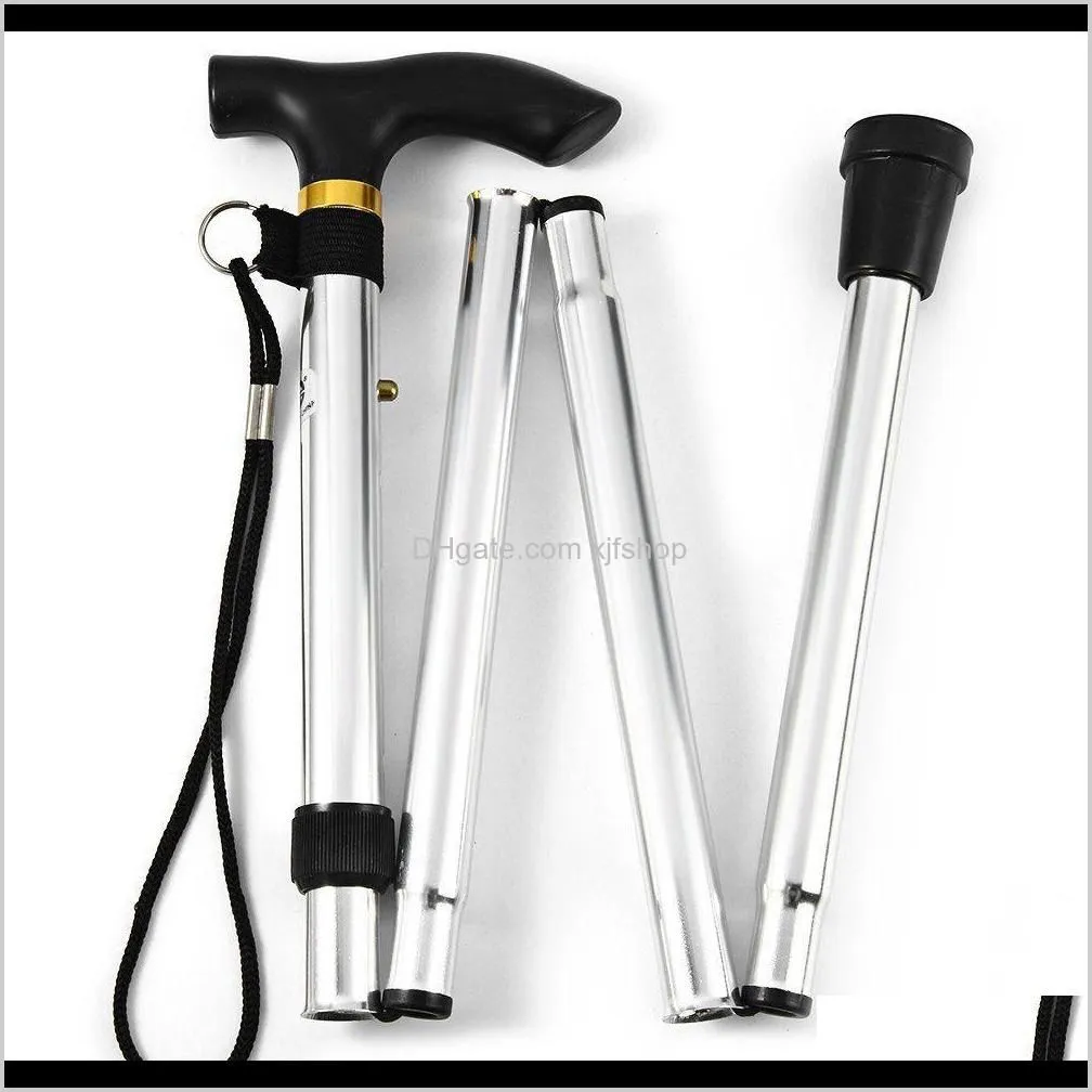 Trekking Poles And Camping Hiking Sports Outdoors Drop Delivery 2021 Adjustable Aluminum Metal Cane Walking Stick Folding Column