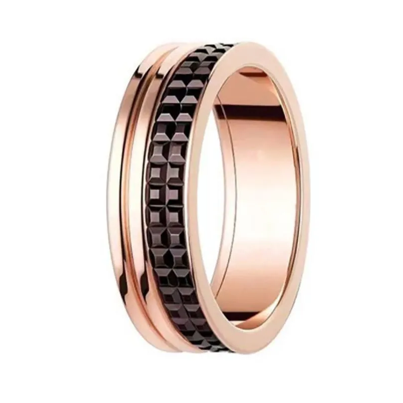 Wedding Rings Fashion Esigner 18K Gold Diamond Ring Split Colored Stainless Steel Couple Jewelry Love For Women Men Gift Engagement V Otlaw